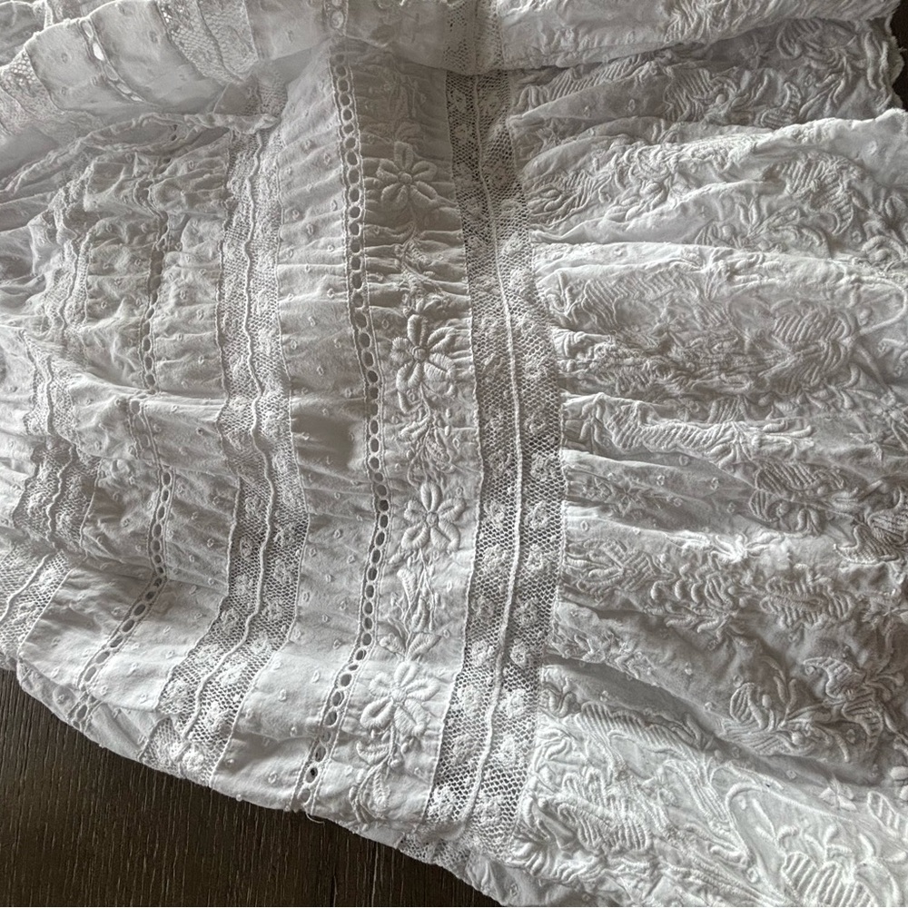 LoveShackFancy White Lace A-Line Skirt - Picture 4 of 4